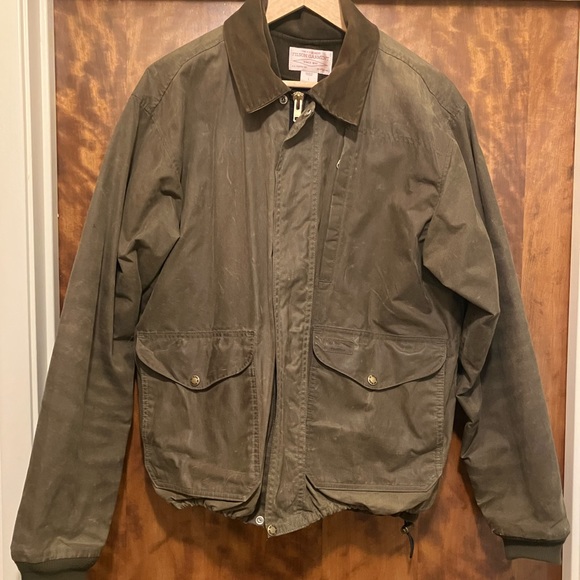 C.C. Filson Co. Seattle Tin Cloth Waxed Bomber Jacket w/ Vest Liner (removable!) - Picture 9 of 12